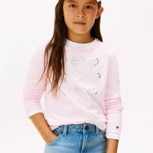 Kids' Bow Motif T-Shirt-Ballerina