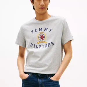 Hilfiger Crest Logo T-Shirt-Grey Heather