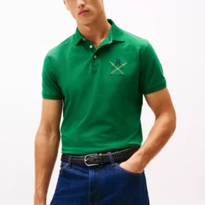 READYSTOCK Regular Fit Rowing Crew Logo Polo - Nouveau Green