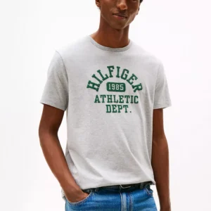 Hilfiger 1985 Athletic Logo T-Shirt-Grey Heather