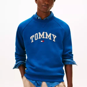 Varsity Tommy Logo Fleece Sweatshirt-Deep Indigo