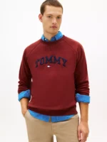 Varsity Tommy Logo Fleece Sweatshirt-Carmine Rust