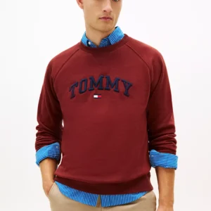 Varsity Tommy Logo Fleece Sweatshirt-Carmine Rust