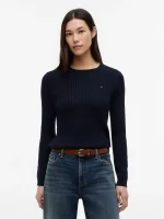 Cable Knit Sweater -Navy