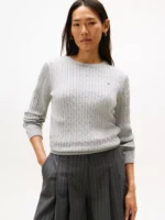 Cable Knit Sweater-Grey