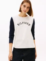 Colorblock Hilfiger Arch Logo T-Shirt-Ivory