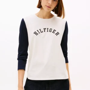 Colorblock Hilfiger Arch Logo T-Shirt-Ivory