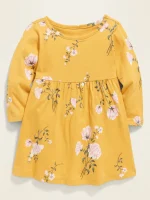 READYSTOCK Printed Jersey Dress for Baby - Yellow Floral