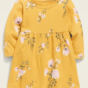 READYSTOCK Printed Jersey Dress for Baby - Yellow Floral