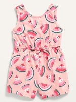 READYSTOCK Sleeveless Printed Jersey Romper for Toddler Girls - Watermelon