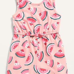 READYSTOCK Sleeveless Printed Jersey Romper for Toddler Girls - Watermelon
