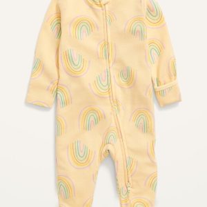 READYSTOCK Unisex Printed Sleep & Play Footed One-Piece for Baby - Rainbow Burst
