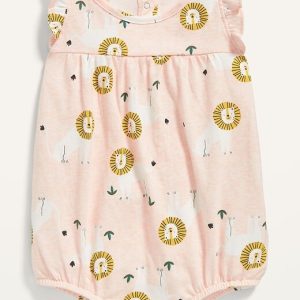 READYSTOCK Short-Sleeve Printed Romper for Baby - Lions