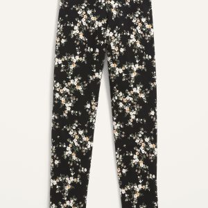 READYSTOCK Printed Built-In Tough Full-Length Leggings for Girls - Black Floral