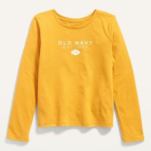 READYSTOCK Softest Long-Sleeve Logo-Graphic T-Shirt - Yellow
