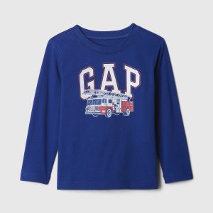 READYSTOCK babyGap Graphic T-Shirt - bellwether blue firetruck