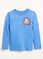 READYSTOCK Unisex Long-Sleeve Graphic T-Shirt for Toddler-Blue
