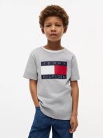 Kids' Tommy Flag Logo T-Shirt-Light Grey Heather