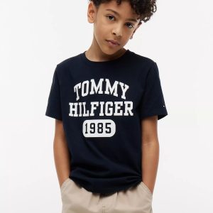 Kids' Varsity Logo T-Shirt-Navy Blue