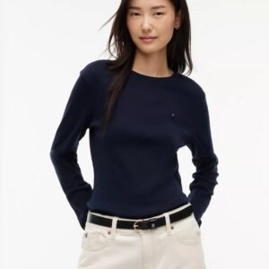 Long-Sleeve Crewneck Favorite T-Shirt-Navy Blue