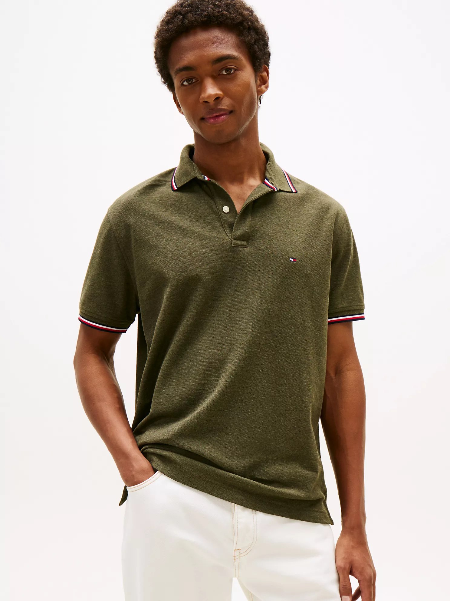 Regular Fit Tommy Wicking Polo-Green Heather