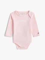 Babies' Long-Sleeve Monotype Logo Onesie-Duchess Pink