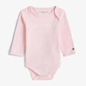 Babies' Long-Sleeve Monotype Logo Onesie-Duchess Pink