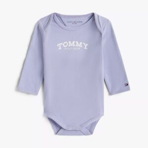 Babies' Long-Sleeve Monotype Logo Onesie-Periwinkle Dusk