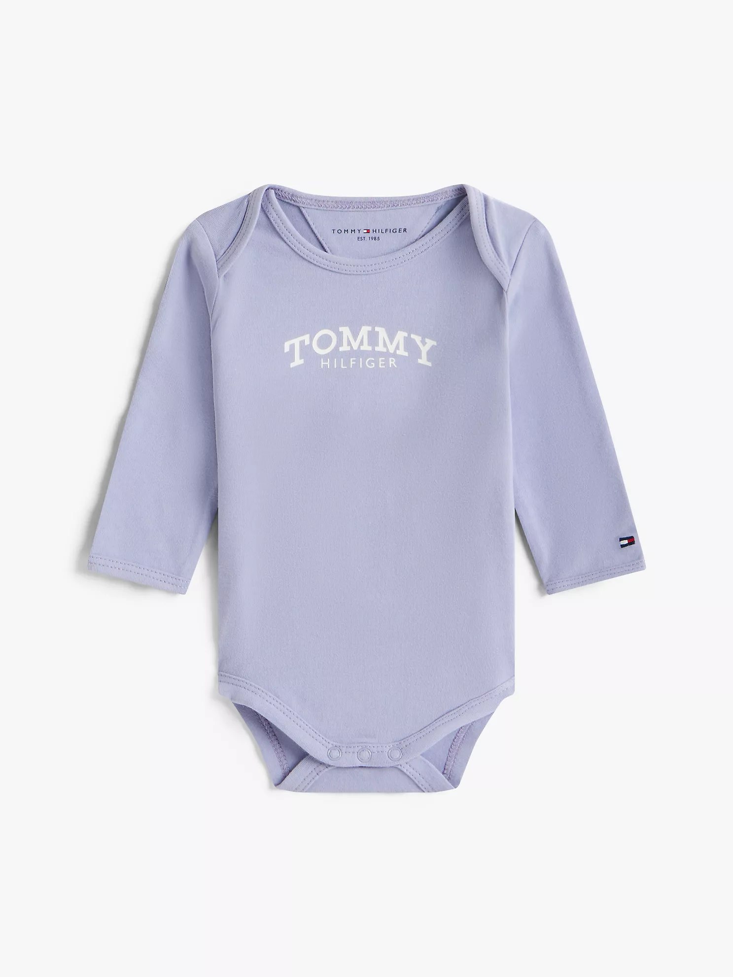 Babies' Long-Sleeve Monotype Logo Onesie-Periwinkle Dusk