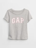 babyGap Logo T-Shirt-Gray And White Marl