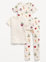 READYSTOCK Unisex 3-Piece Snug-Fit Graphic Pajama Set for Toddler & Baby - Veggies