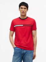 Embroidered Flag Logo T-Shirt-Primary Red