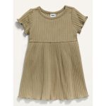 READYSTOCK Short-Sleeve Rib-Knit Dress for Baby - green