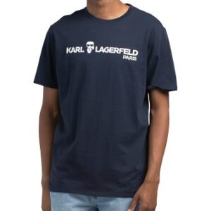 READYSTOCK KARL LAGERFELD PARIS Logo With Small Character T-shirt - Navy #1000937226