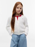 Kids' Cable Knit Cardigan-Ecru