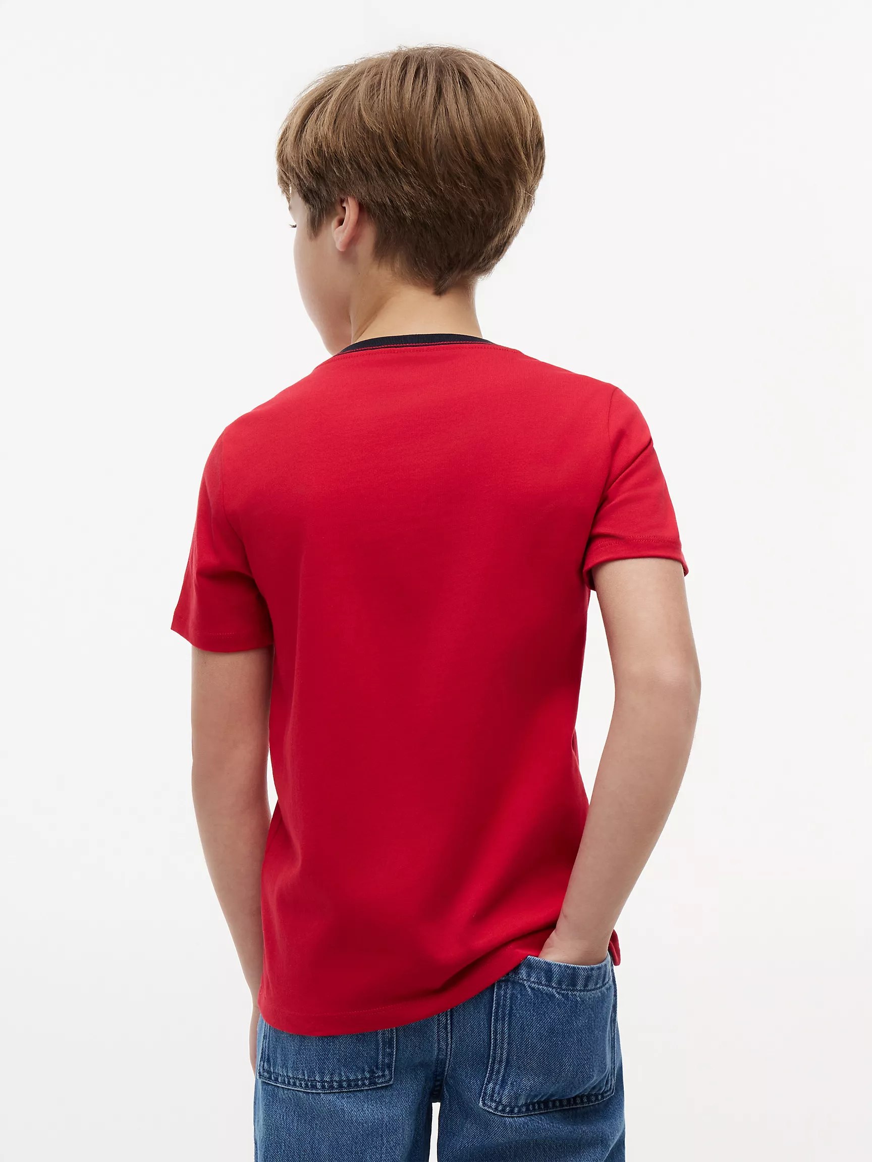 Kids' Flag Stripe Logo T-Shirt-Primary Red - Image 3