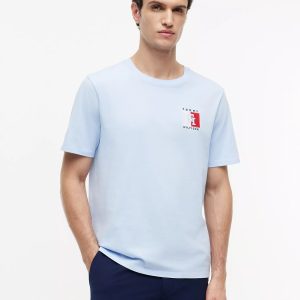 Colorblock Monogram Logo T-Shirt-Sweet Blue