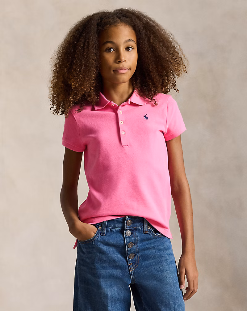 s7-1267691_alternate10 Stretch Mesh Polo Shirt Toddler/Kid Girls-Baja Pink - Image 1