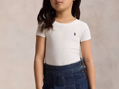 Cotton Jersey Tee Toddler/Kid Girls-White
