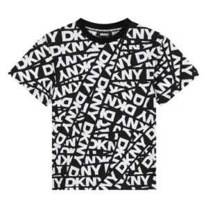 (ET) DKNY Printed Cotton T-Shirt - BLACK WHITE #D60211/M4105A