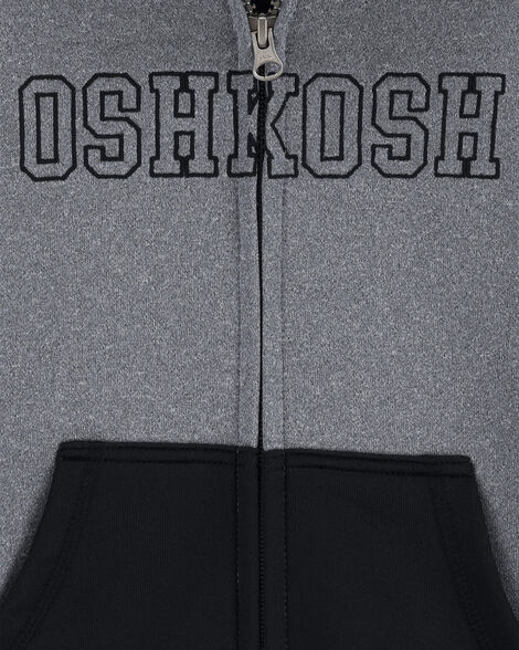 READYSTOCK Toddler OshKosh Logo Zip Jacket - Grey - Image 2