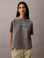 Standard Logo Boxy Fit Crewneck T-Shirt-Medium Grey Heather