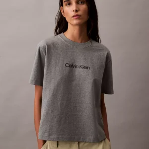 Standard Logo Boxy Fit Crewneck T-Shirt-Medium Grey Heather