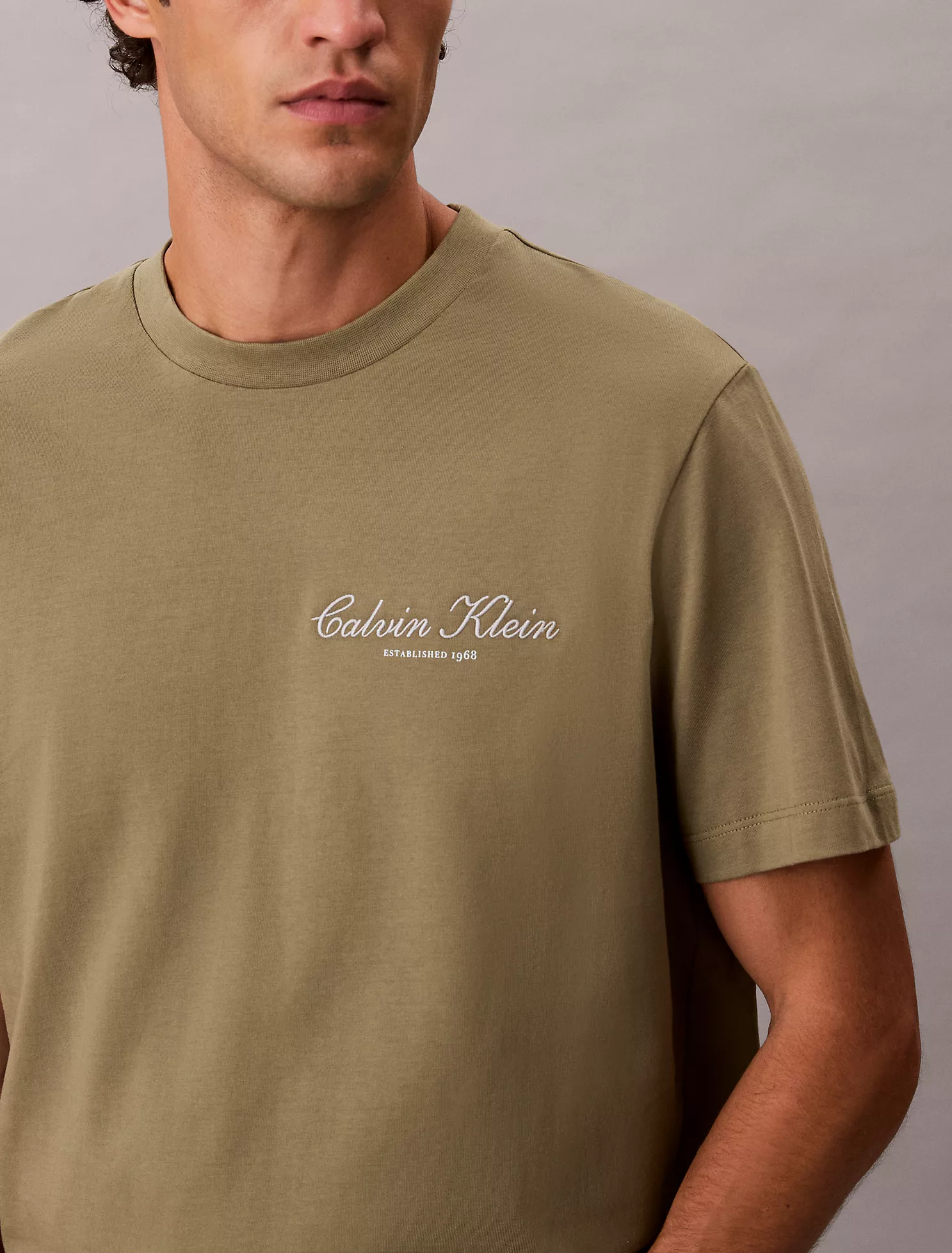 Small Script Logo Graphic Classic T-Shirt-Deep Lichen Green - Image 3