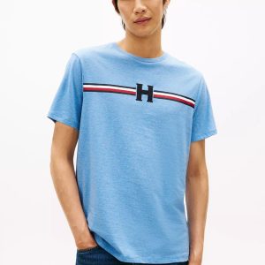 Signature H Stripe T-Shirt-Blue Heather