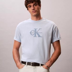 Monologo Outline Graphic Classic T-Shirt-Breezy Blue
