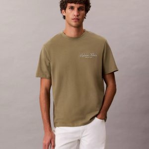 Small Script Logo Graphic Classic T-Shirt-Deep Lichen Green