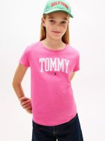 Kids' Tommy Color Logo T-Shirt-Radiant Pink