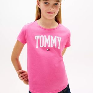 Kids' Tommy Color Logo T-Shirt-Radiant Pink