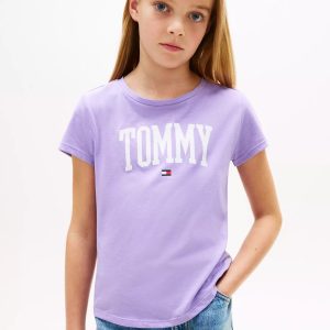 Kids' Tommy Color Logo T-Shirt-Violet Viola